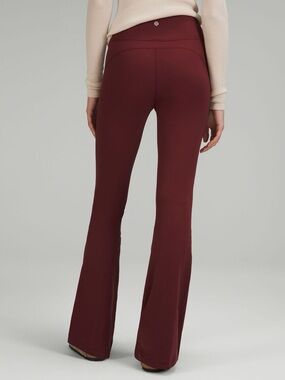 Lululemon Groove Super High Rise Flared Leg Pants Burgundy Size 8 Yoga Pants Gym